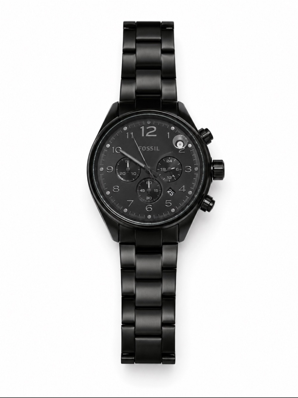 Fossil CH-2803 Men’s Black Stainless Chronograph Watch Needs Battery